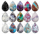 Handmade Teardrop Photo Glass Cabochons pattern geometric 798 B