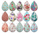 Handmade Teardrop Photo Glass Cabochons pattern flower 803 B