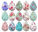 Handmade Teardrop Photo Glass Cabochons pattern flower 808 B