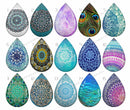 Handmade Teardrop Photo Glass Cabochons geometric 823 B