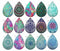 Handmade Teardrop Photo Glass Cabochons geometric 824 B