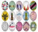 Handmade Teardrop Photo Glass Cabochons geometric 705 B