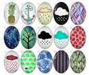 Handmade Teardrop Photo Glass Cabochons geometric 706 B