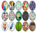 Handmade Teardrop Photo Glass Cabochons geometric 707 B