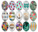 Handmade Teardrop Photo Glass Cabochons geometric pattern 743 B