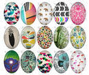 Handmade Teardrop Photo Glass Cabochons geometric pattern 748 B