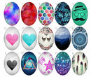 Handmade Teardrop Photo Glass Cabochons geometric pattern 750 B