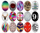 Handmade Teardrop Photo Glass Cabochons geometric pattern 759 B