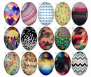 Handmade Teardrop Photo Glass Cabochons geometric pattern 760 B