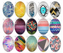 Handmade Teardrop Photo Glass Cabochons geometric pattern 771 B