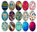 Handmade Teardrop Photo Glass Cabochons geometric pattern 772 B