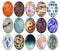 Handmade Teardrop Photo Glass Cabochons geometric pattern 777 B