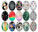 Handmade Teardrop Photo Glass Cabochons geometric pattern 778 B