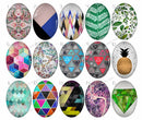 Handmade Teardrop Photo Glass Cabochons geometric pattern 783 B