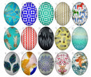 Handmade Teardrop Photo Glass Cabochons geometric pattern 785 B