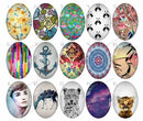 Handmade Teardrop Photo Glass Cabochons geometric pattern 786 B