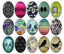 Handmade Teardrop Photo Glass Cabochons geometric pattern 787 B