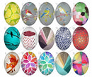 Handmade Teardrop Photo Glass Cabochons geometric pattern 791 B