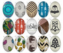 Handmade Teardrop Photo Glass Cabochons geometric pattern 794 B