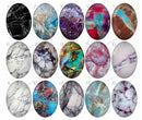 Handmade Teardrop Photo Glass Cabochons geometric pattern 798 B