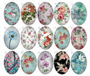 Handmade Teardrop Photo Glass Cabochons flower 805 B