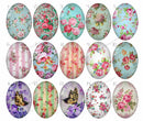 Handmade Teardrop Photo Glass Cabochons flower 806 B