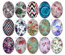 Handmade Teardrop Photo Glass Cabochons flower 807 B