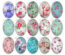 Handmade Teardrop Photo Glass Cabochons flower 808 B