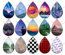 Handmade Teardrop Photo Glass Cabochons pattern geometric 741