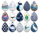 Handmade Teardrop Photo Glass Cabochons pattern geometric 742