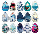 Handmade Teardrop Photo Glass Cabochons pattern geometric 743