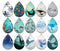 Handmade Teardrop Photo Glass Cabochons pattern geometric 744