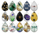 Handmade Teardrop Photo Glass Cabochons pattern geometric 750