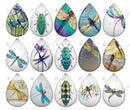 Handmade Teardrop Photo Glass Cabochons pattern geometric 751