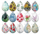 Handmade Teardrop Photo Glass Cabochons pattern geometric 772