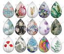 Handmade Teardrop Photo Glass Cabochons pattern geometric 773