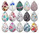 Handmade Teardrop Photo Glass Cabochons pattern geometric 778