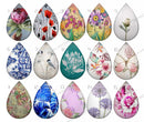 Handmade Teardrop Photo Glass Cabochons pattern geometric 786