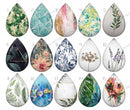 Handmade Teardrop Photo Glass Cabochons pattern geometric 788