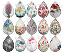 Handmade Teardrop Photo Glass Cabochons pattern geometric 792