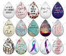 Handmade Teardrop Photo Glass Cabochons pattern geometric 807