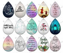 Handmade Teardrop Photo Glass Cabochons pattern geometric 810