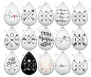 Handmade Teardrop Photo Glass Cabochons pattern geometric 815