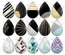 Handmade Teardrop Photo Glass Cabochons pattern geometric 817