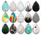 Handmade Teardrop Photo Glass Cabochons pattern geometric 818