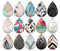 Handmade Teardrop Photo Glass Cabochons pattern geometric 829