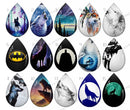 Handmade Teardrop Photo Glass Cabochons pattern geometric 844