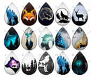 Handmade Teardrop Photo Glass Cabochons pattern geometric 845