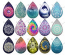 Handmade Teardrop Photo Glass Cabochons pattern geometric 861