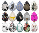 Handmade Teardrop Photo Glass Cabochons pattern geometric 862